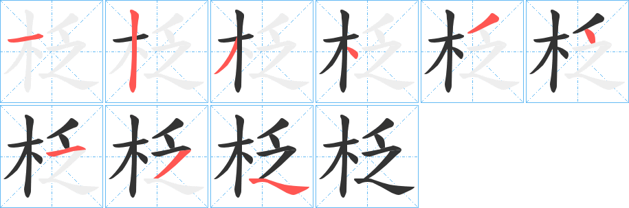 柉的笔顺分步演示