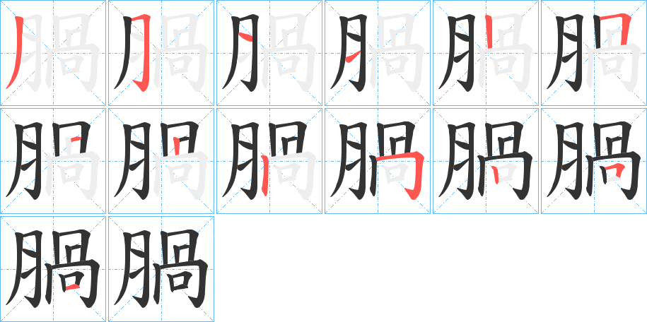 腡的笔顺分步演示