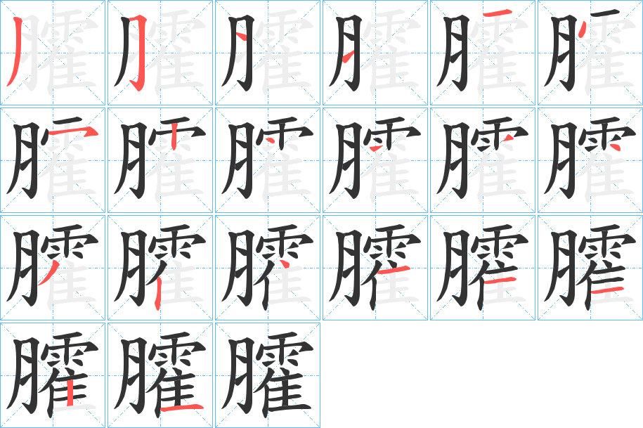 臛的笔顺分步演示