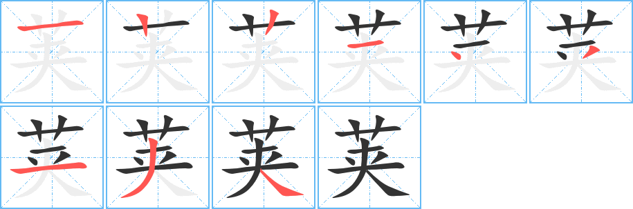 荚的笔顺分步演示