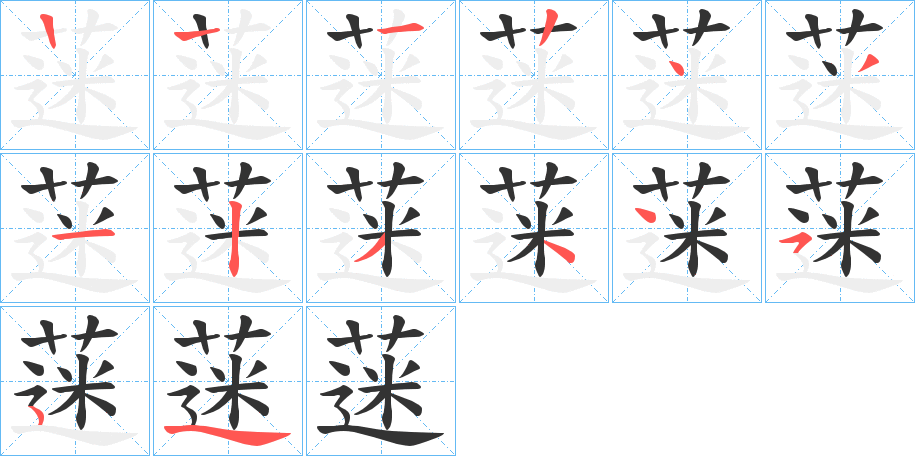 蒾的笔顺分步演示