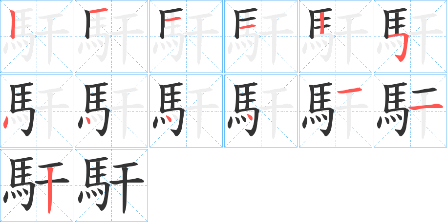 馯的笔顺分步演示