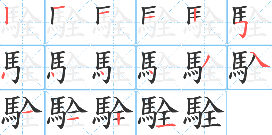 駩的笔顺分步演示