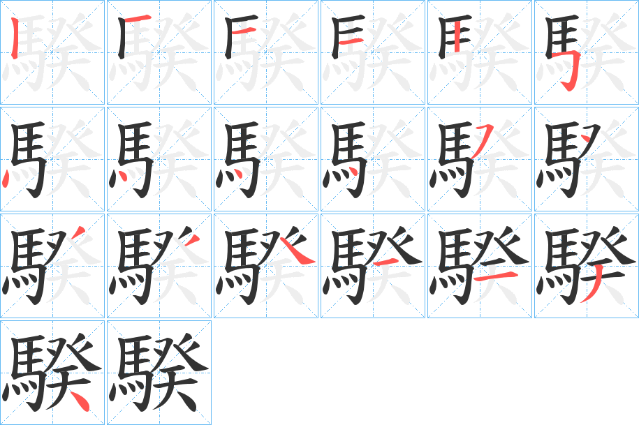 騤的笔顺分步演示