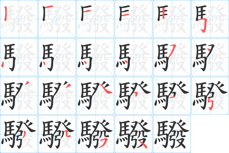 驋的笔顺分步演示