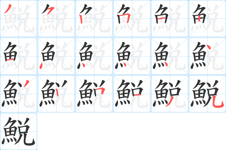 鮵的笔顺分步演示