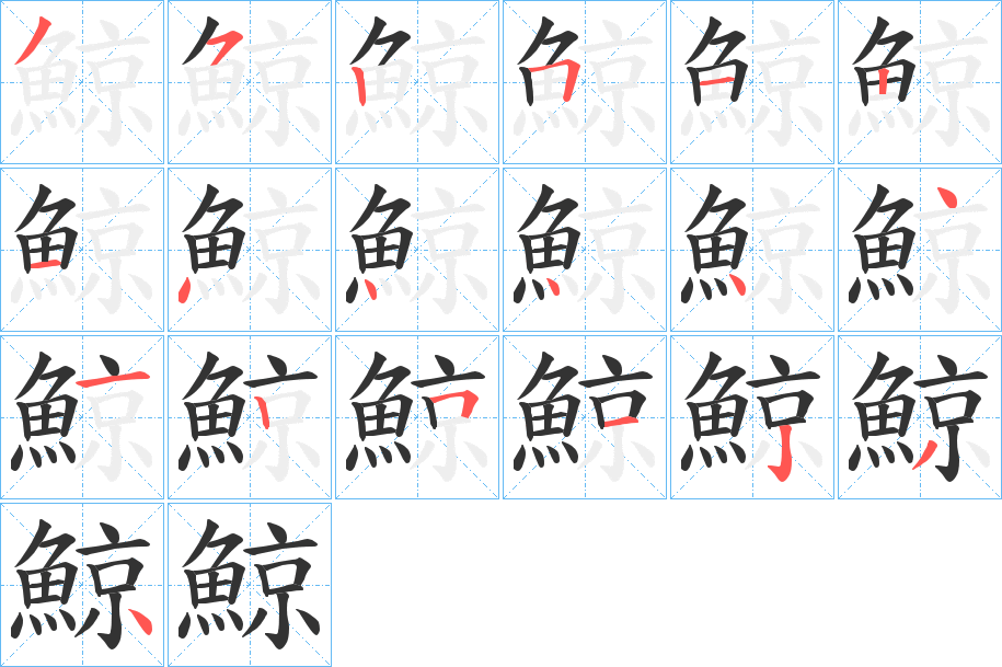 鯨的笔顺分步演示