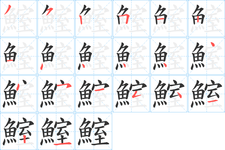 鰘的笔顺分步演示