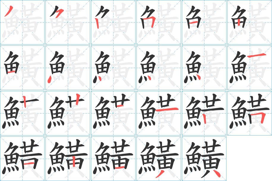 鱑的笔顺分步演示