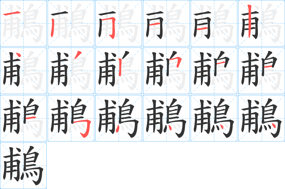 鵏的笔顺分步演示