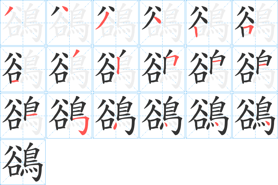 鵒的笔顺分步演示