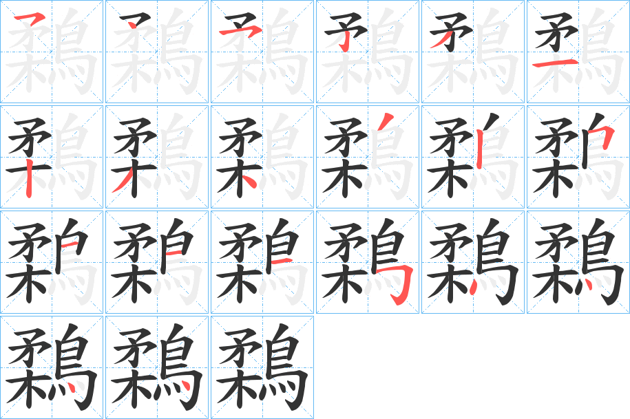 鶔的笔顺分步演示