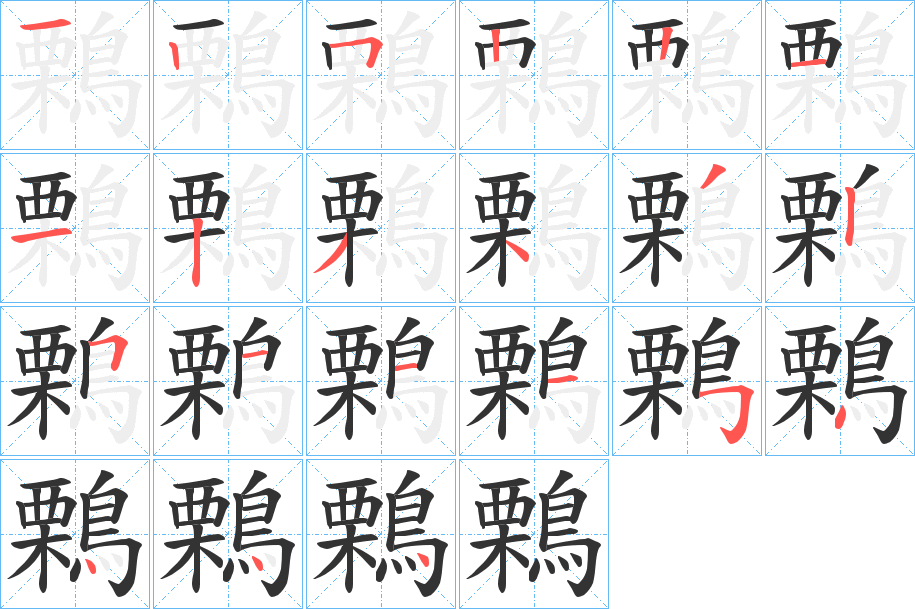 鷅的笔顺分步演示