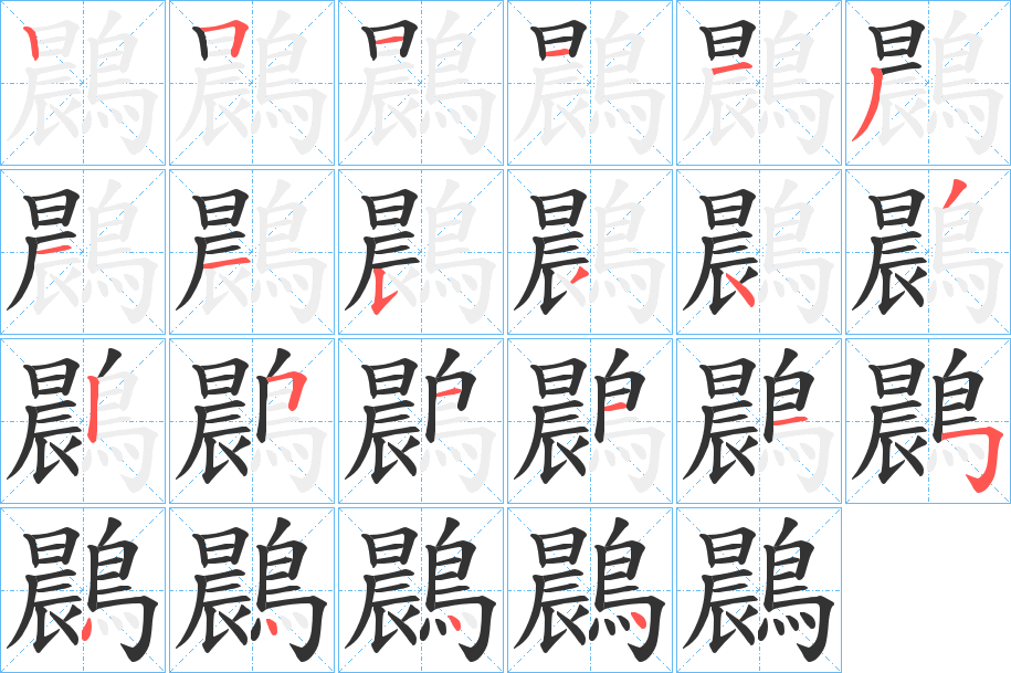 鷐的笔顺分步演示