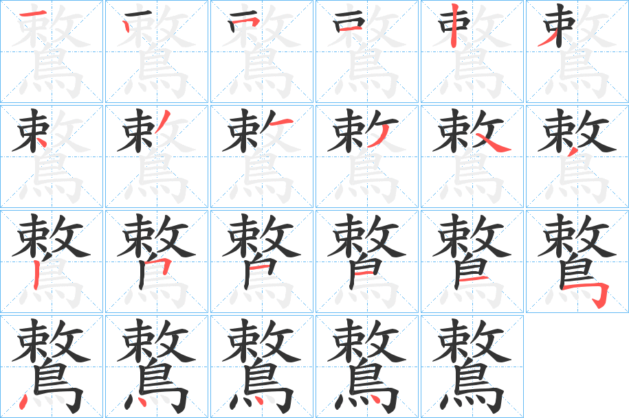 鷘的笔顺分步演示