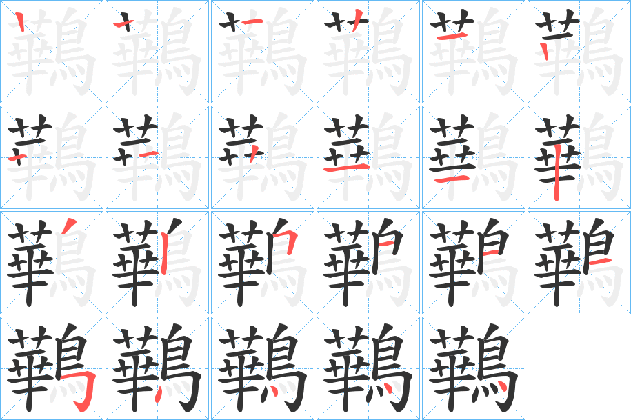 鷨的笔顺分步演示